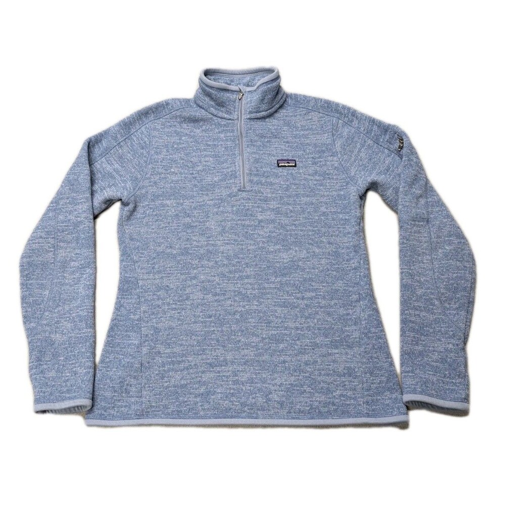 Patagonia Better Sweater 1/4 Zip Fleece Pullover Women's Small Blue 18x24.5